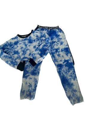 Unbranded Blue Tie Dye Youth Long Sleeve & Pants Outfit Girls Size 150 US 12